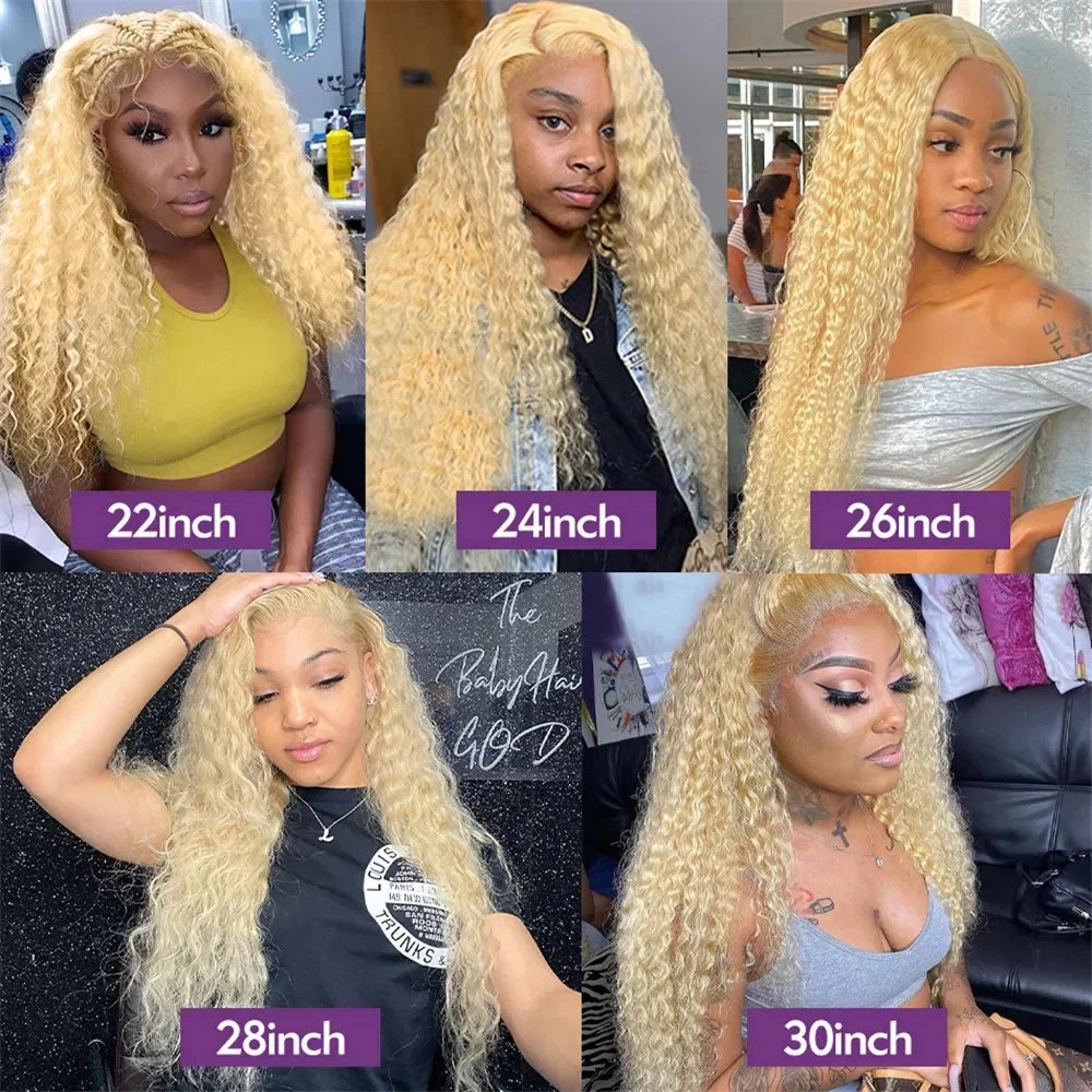 613 Transparent Hd lace front wig human hair 13x6 Blonde Curly human hair 100% 13X4 Deep Wave 40 inch Brazilian wig for women