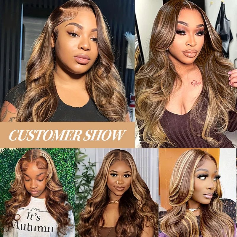 30 Inch Highlight Wig Human Hair Body Wave 13x4 Lace Front Wig Brazilian 613 Colored 13x6 Hd Lace Frontal Wigs For Black Women