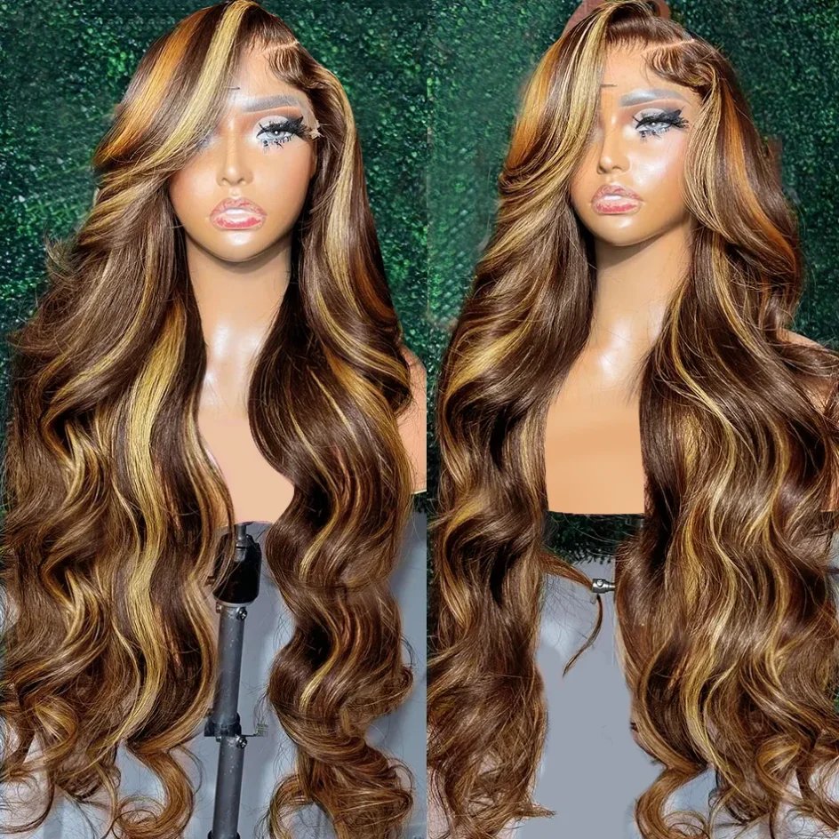 30 Inch Highlight Wig Human Hair Body Wave 13x4 Lace Front Wig Brazilian 613 Colored 13x6 Hd Lace Frontal Wigs For Black Women