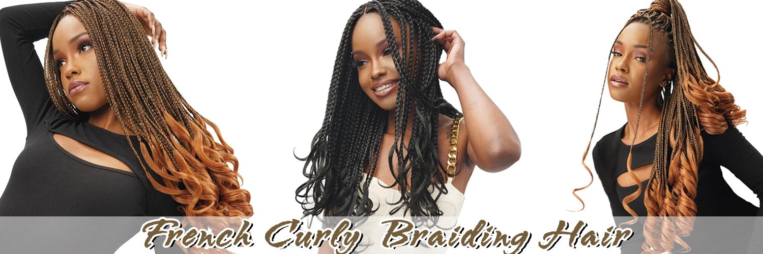 French Curly Crochet Braiding Hair Synthetic Loose Wave Ombre Braids Hair for Women  Spiral Curls Pre Stretched Hair Extensions