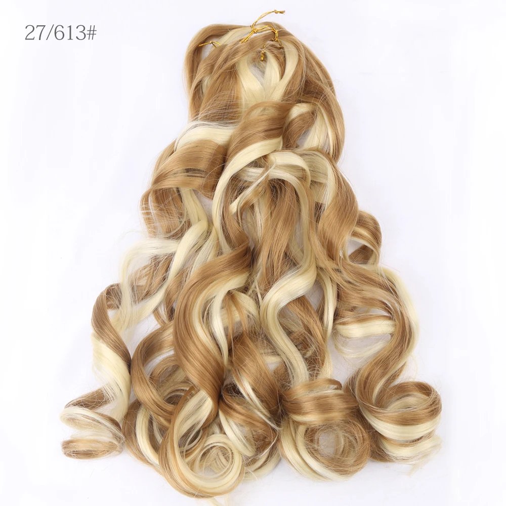 French Curly Crochet Braiding Hair Synthetic Loose Wave Ombre Braids Hair for Women  Spiral Curls Pre Stretched Hair Extensions
