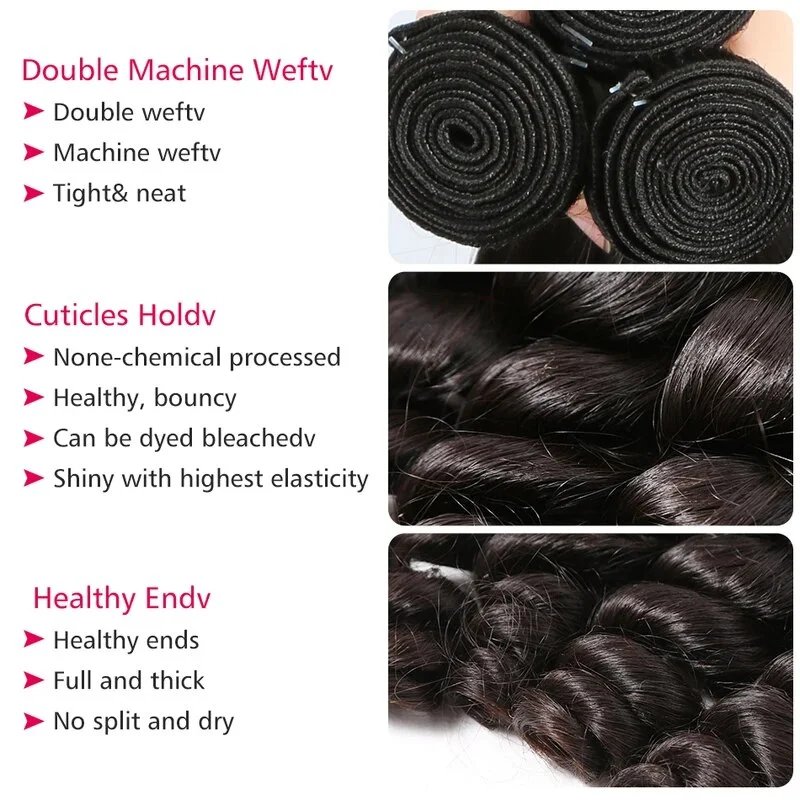 Loose Wave 30 34 Inch Indian Raw Virgin Unprocessed 100% Human Hair Water Curly Extensions 3 4 Bundles Deals Weft Wholesale