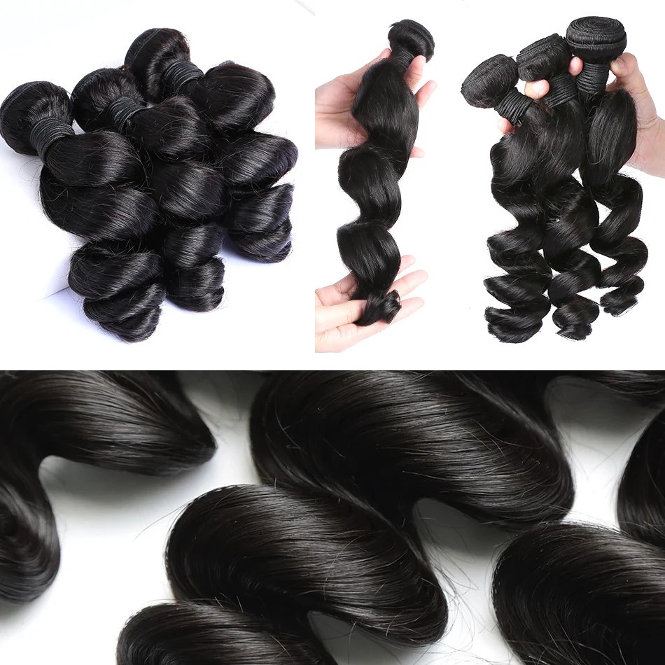 Loose Wave 30 34 Inch Indian Raw Virgin Unprocessed 100% Human Hair Water Curly Extensions 3 4 Bundles Deals Weft Wholesale