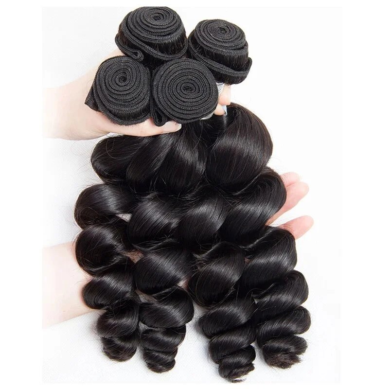 Loose Wave 30 34 Inch Indian Raw Virgin Unprocessed 100% Human Hair Water Curly Extensions 3 4 Bundles Deals Weft Wholesale