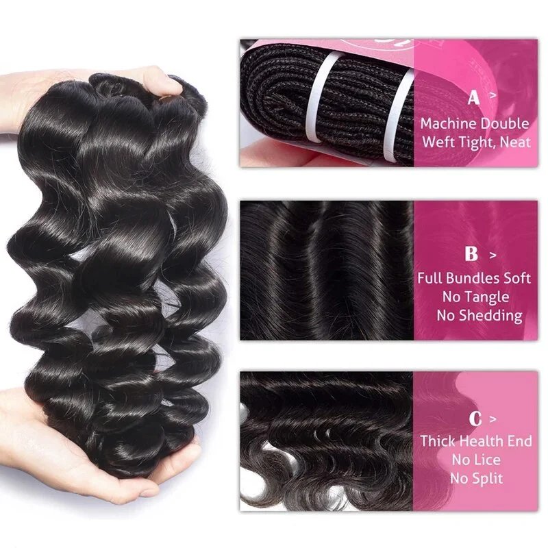 Loose Wave 30 34 Inch Indian Raw Virgin Unprocessed 100% Human Hair Water Curly Extensions 3 4 Bundles Deals Weft Wholesale
