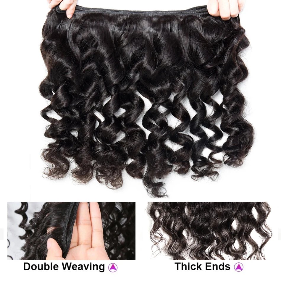 Loose Wave 30 34 Inch Indian Raw Virgin Unprocessed 100% Human Hair Water Curly Extensions 3 4 Bundles Deals Weft Wholesale