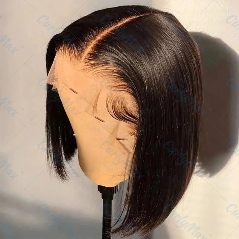 250% Brazilian Bone Straight Short Bob 13x4 Lace Frontal Human Hair 13x6 HD Transparent Lace Front 5x5 Closure Bob Wig For Women