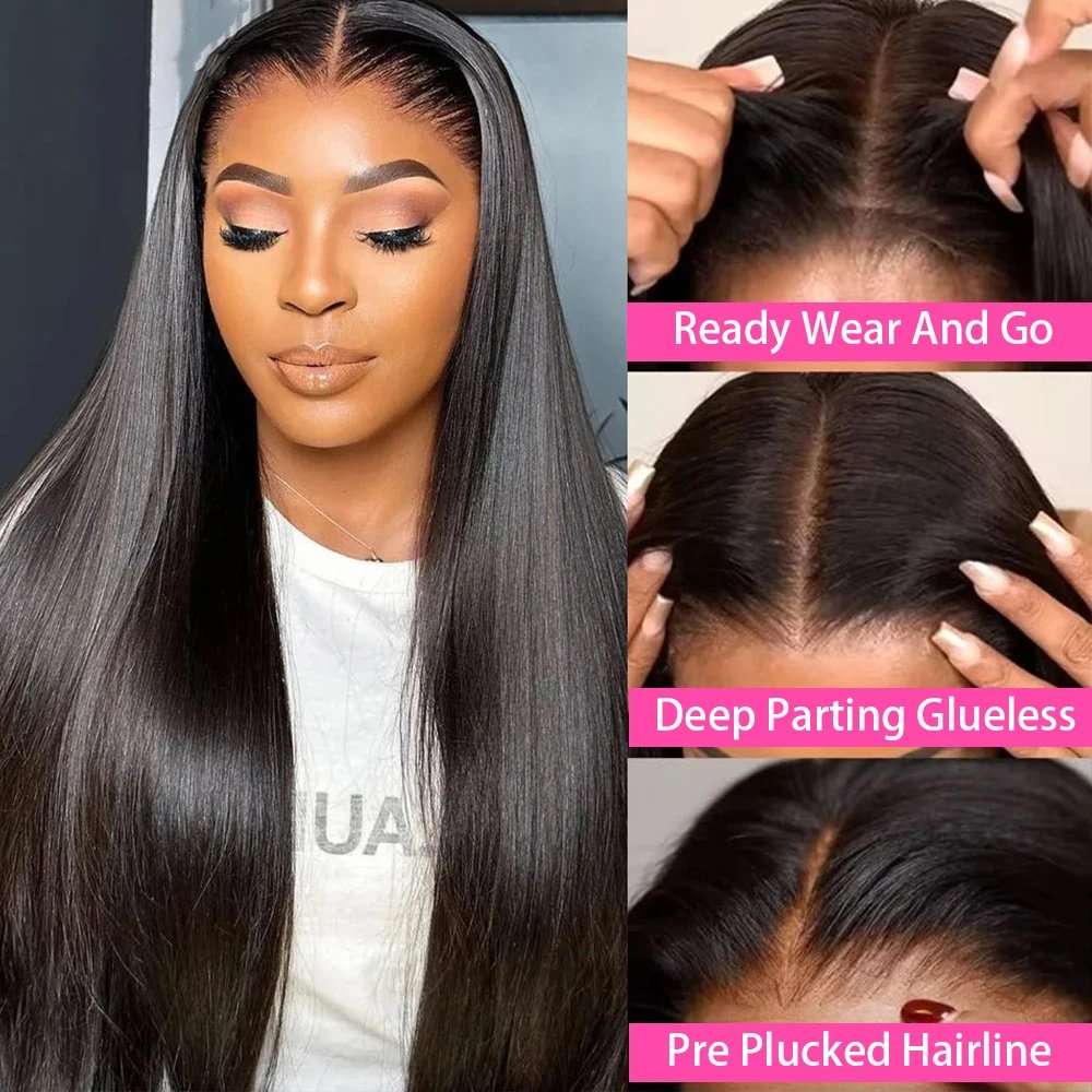 Wear Easy Go Wig Human Hair Ready To Wear Pre plucked Straight Human Hair Wigs 5x5 Lace Closure Pre Cut 13x4 Lace Front Wigs