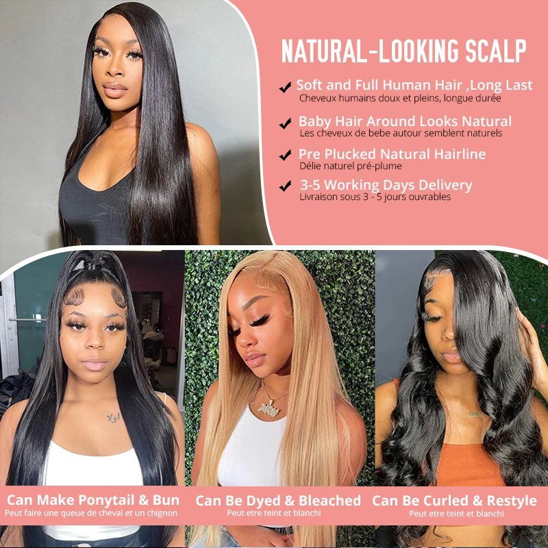 Ready To Wear Easy-Go Wig 30 36In Bone Straight 13x4 Lace Frontal Wig Human Hair Preplucked 6x4 5x5 Transparent Lace Front Wig Ready To Wear Easy-Go Wig 30 36In Bone Straight 13x4 Lace Frontal Wig Human Hair Preplucked 6x4 5x5 Transparent Lace Front Wig