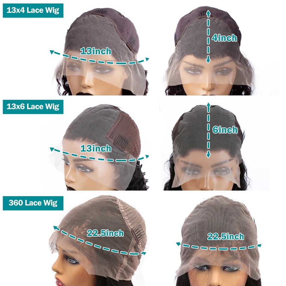 Rosabeauty 250 Density HD 13X6 360 Full Transparent Deep Water Wave Curly Lace Frontal Wigs 30 40 Inch 13X4 Front Human Hair Wig