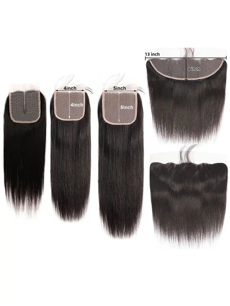 4x4 5x5 Lace Closure Straight Human Hair Top Lace Closure Preplucked Ear to Ear 13x4 Lace Frontal Transparent Lace Closure