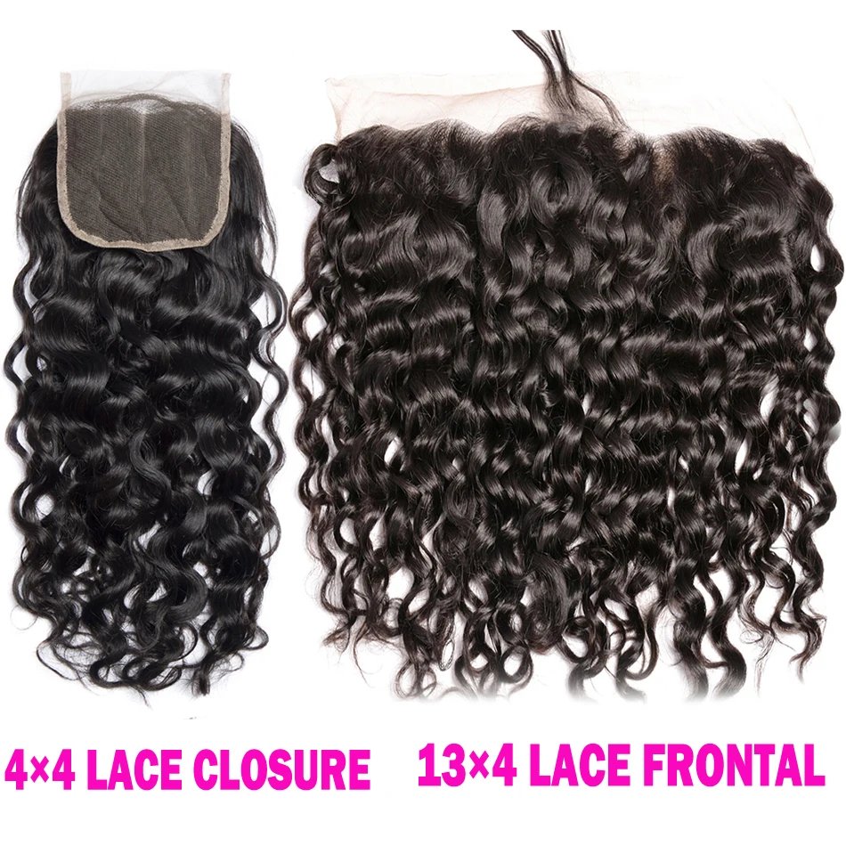 4x4 13x4 Transparent HD Lace Frontal Closure Straight Water Wave Kinky Curly Lace Closure Only 100% Remy Human Hair pre plucked