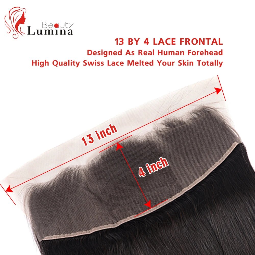 13x4 Lace Frontal 4X4 Body Wave Lace Frontal Closure 4x4 Brazilian Remy Hair Pre Plucked 100% Human Hair Lace Frontal 13x4