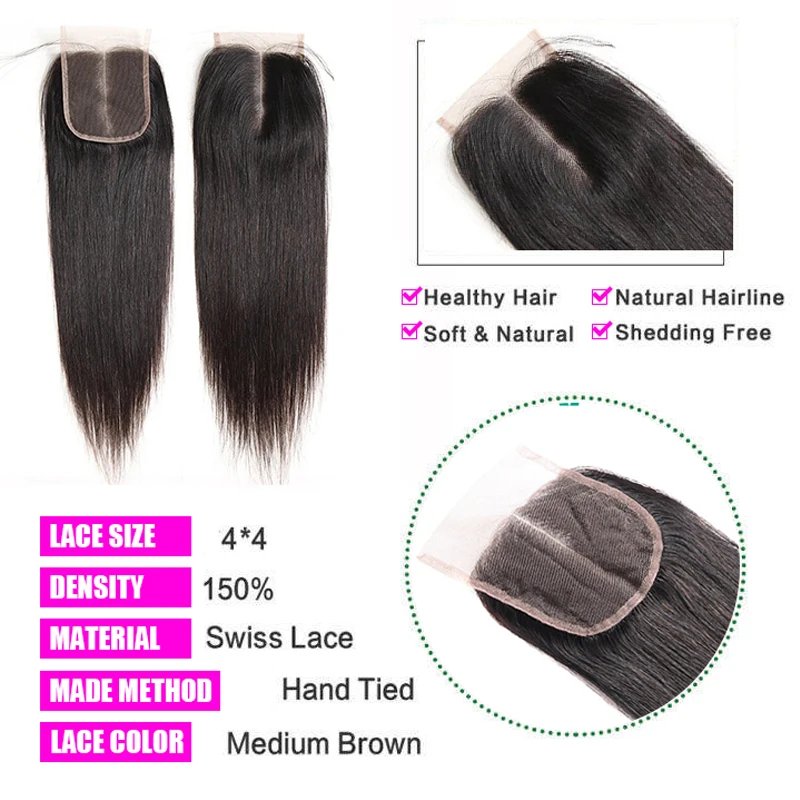 Straight Hair 13x4 HD Transparent Lace Frontal Pre plucked 100% Human Hair Natural Hair Line 4x4 Lace Closure With Baby Hair Straight Hair 13x4 HD Transparent Lace Frontal Pre plucked 100% Human Hair Natural Hair Line 4x4 Lace Closure With Baby Hair