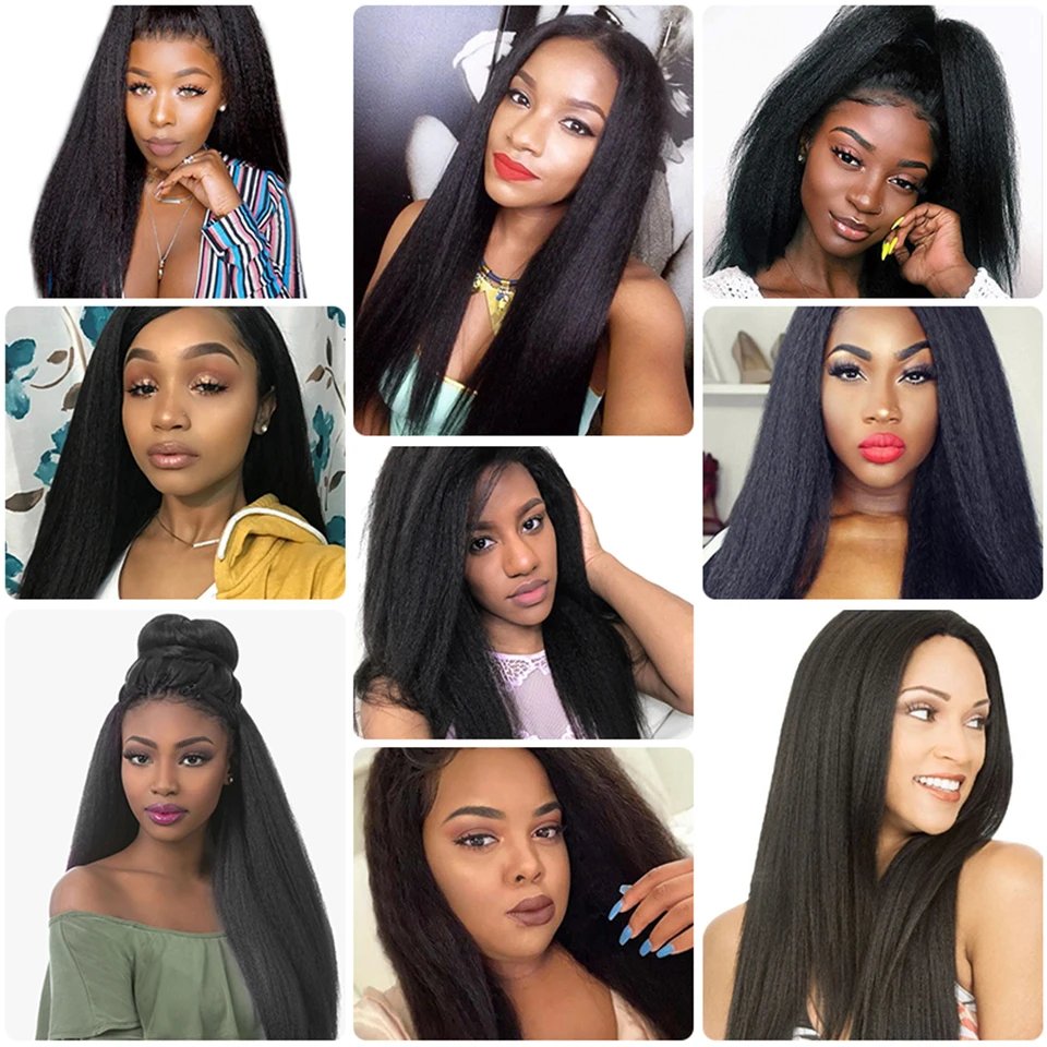 Upermall 13x4 Kinky Straight Lace Frontal Pre Plucked With Baby Hair HD Transparent Yaki 4x4 Closure Remy Human Hair For Women Upermall 13x4 Kinky Straight Lace Frontal Pre Plucked With Baby Hair HD Transparent Yaki 4x4 Closure Remy Human Hair For Women
