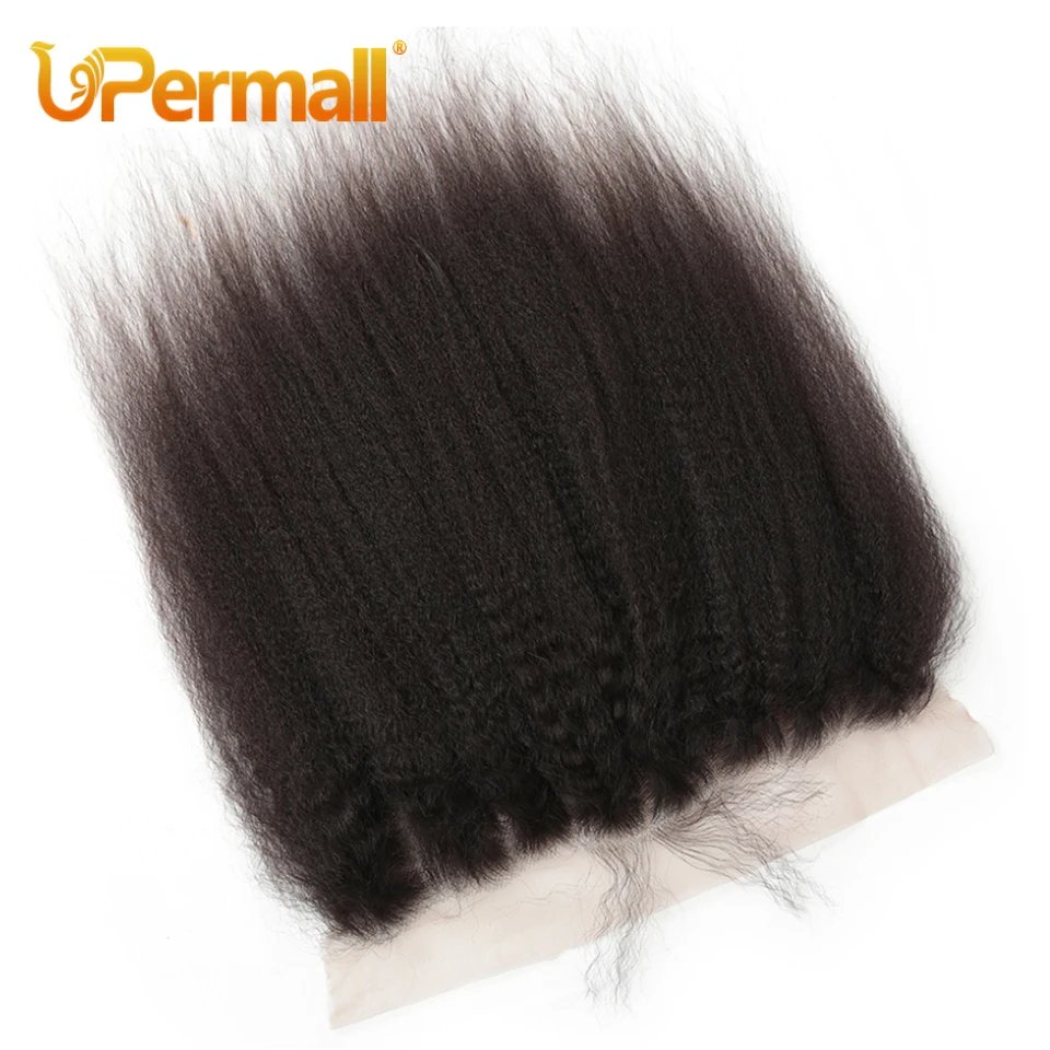 Upermall 13x4 Kinky Straight Lace Frontal Pre Plucked With Baby Hair HD Transparent Yaki 4x4 Closure Remy Human Hair For Women Upermall 13x4 Kinky Straight Lace Frontal Pre Plucked With Baby Hair HD Transparent Yaki 4x4 Closure Remy Human Hair For Women