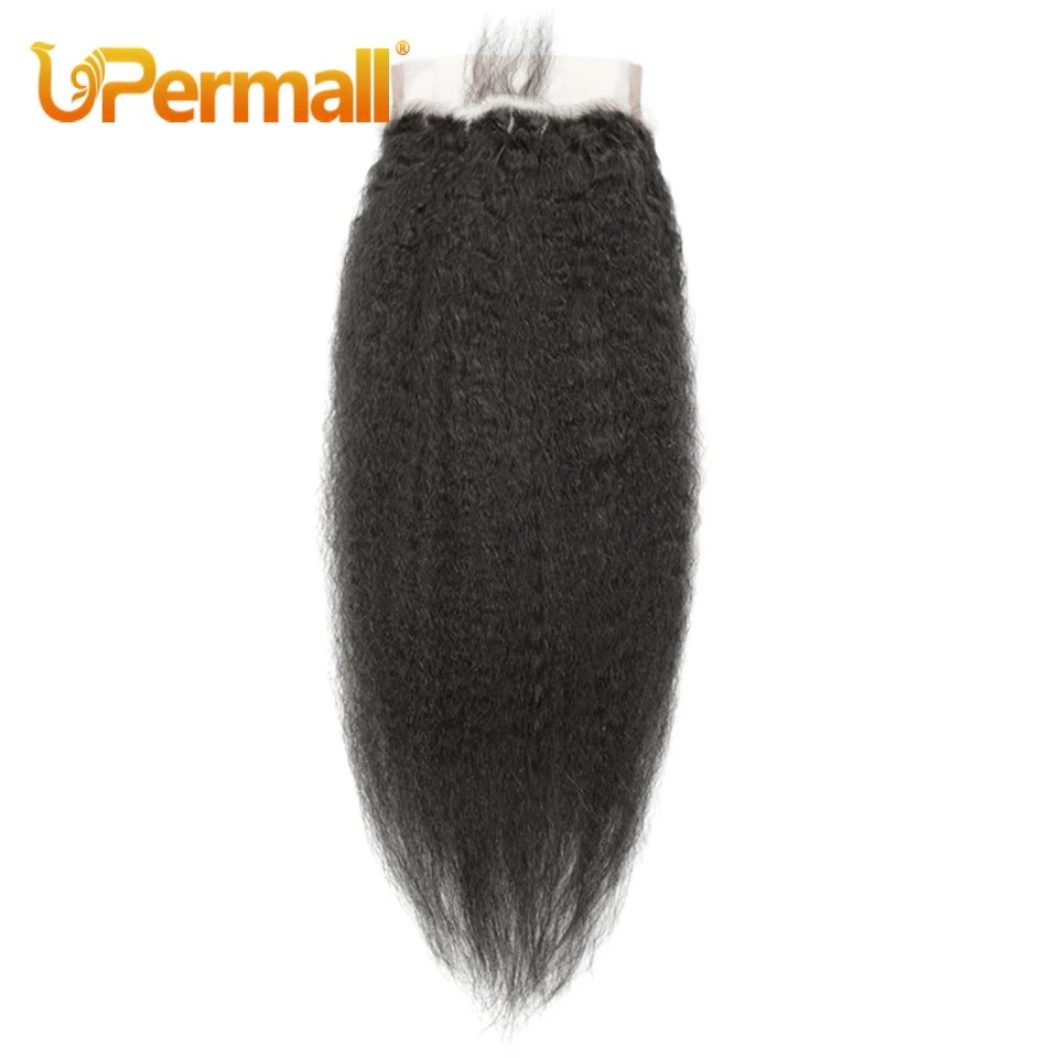 Upermall 13x4 Kinky Straight Lace Frontal Pre Plucked With Baby Hair HD Transparent Yaki 4x4 Closure Remy Human Hair For Women Upermall 13x4 Kinky Straight Lace Frontal Pre Plucked With Baby Hair HD Transparent Yaki 4x4 Closure Remy Human Hair For Women
