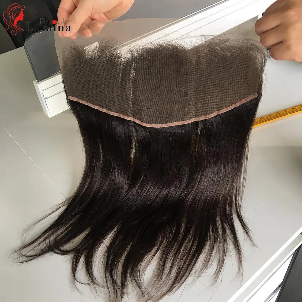 Straight 13x4 Lace Frontal Brazilian 100% Human Hair Remy 4x4/5x5 Handtied Lace Closure Soft Lace Frontal Only 8-24inches