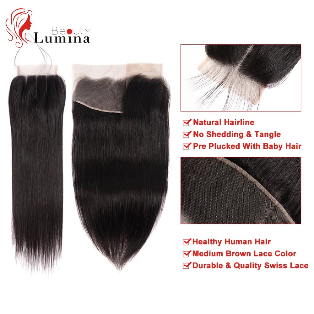 Straight 13x4 Lace Frontal Brazilian Straight Human Hair 4x4 Lace Closures Only Pre plucked Natural Color Remy Hair 8-22inches Straight 13x4 Lace Frontal Brazilian Straight Human Hair 4x4 Lace Closures Only Pre plucked Natural Color Remy Hair 8-22inches