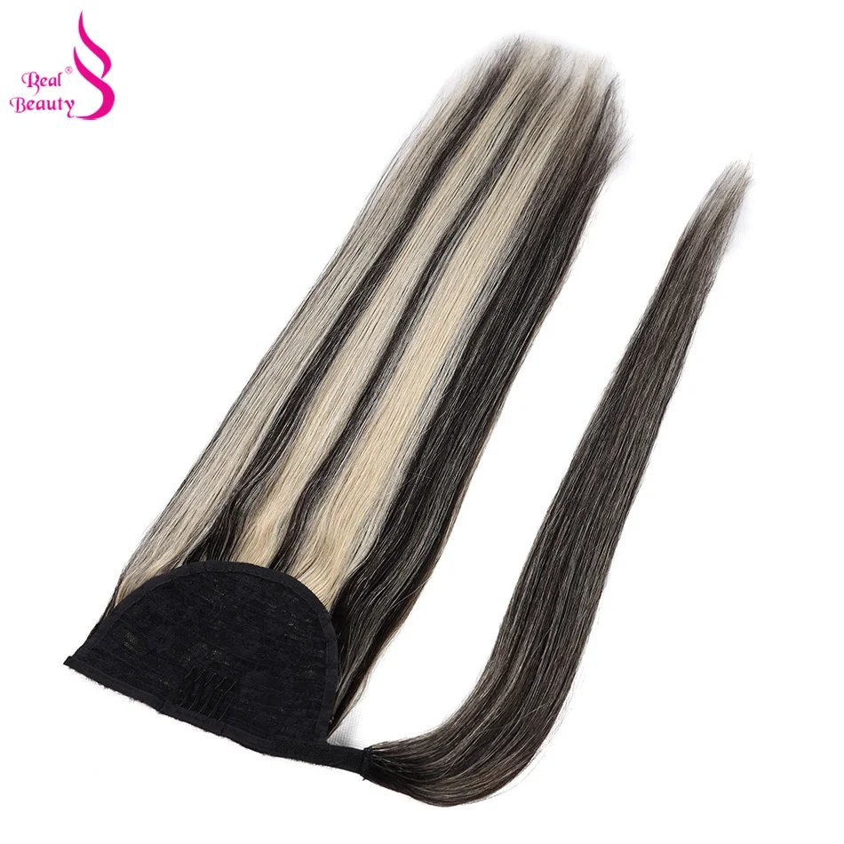 Real Beauty Ponytail Human Hair Wrap Around Horsetail Straight Brazilian100% Remy Human Hair Ponytail Extensions 60/100/120/150g
