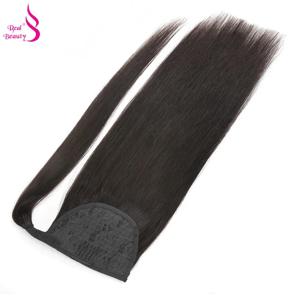 Real Beauty Ponytail Human Hair Wrap Around Horsetail Straight Brazilian100% Remy Human Hair Ponytail Extensions 60/100/120/150g