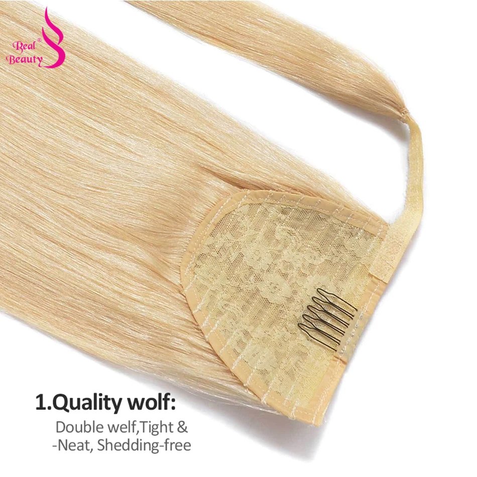 Real Beauty Ponytail Human Hair Wrap Around Horsetail Straight Brazilian100% Remy Human Hair Ponytail Extensions 60/100/120/150g