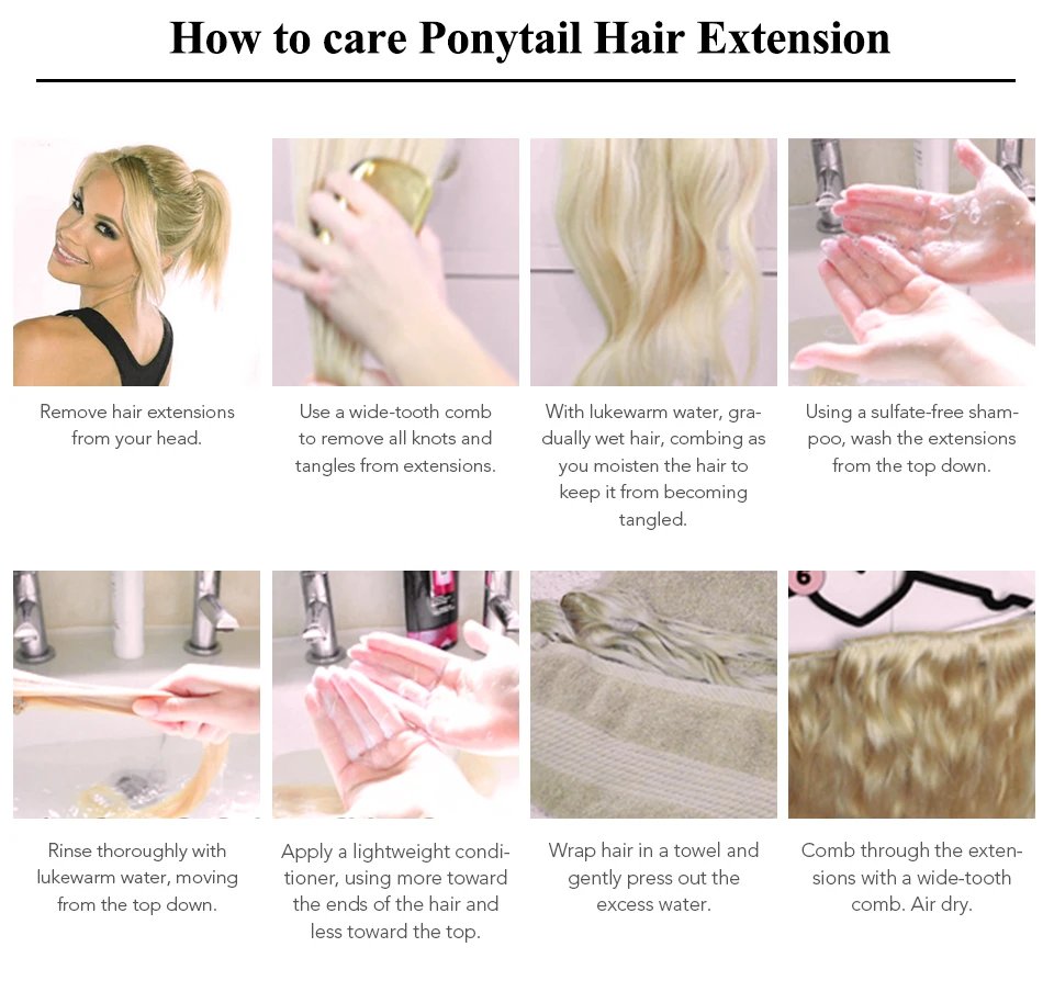 Real Beauty Ponytail Human Hair Wrap Around Horsetail Straight Brazilian100% Remy Human Hair Ponytail Extensions 60/100/120/150g