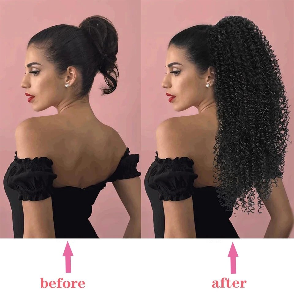 Long Fluffy Curly Hair Ponytail for Women Synthetic Kinky Curly Ponytail Hair Extensions 20 Inch Afro Curly Hairpieces Fake Tail Long Fluffy Curly Hair Ponytail for Women Synthetic Kinky Curly Ponytail Hair Extensions 20 Inch Afro Curly Hairpieces Fake Tail