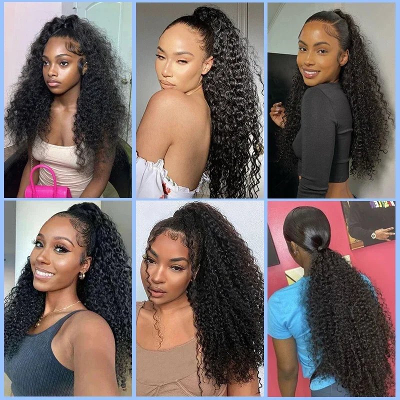 Long Fluffy Curly Hair Ponytail for Women Synthetic Kinky Curly Ponytail Hair Extensions 20 Inch Afro Curly Hairpieces Fake Tail Long Fluffy Curly Hair Ponytail for Women Synthetic Kinky Curly Ponytail Hair Extensions 20 Inch Afro Curly Hairpieces Fake Tail