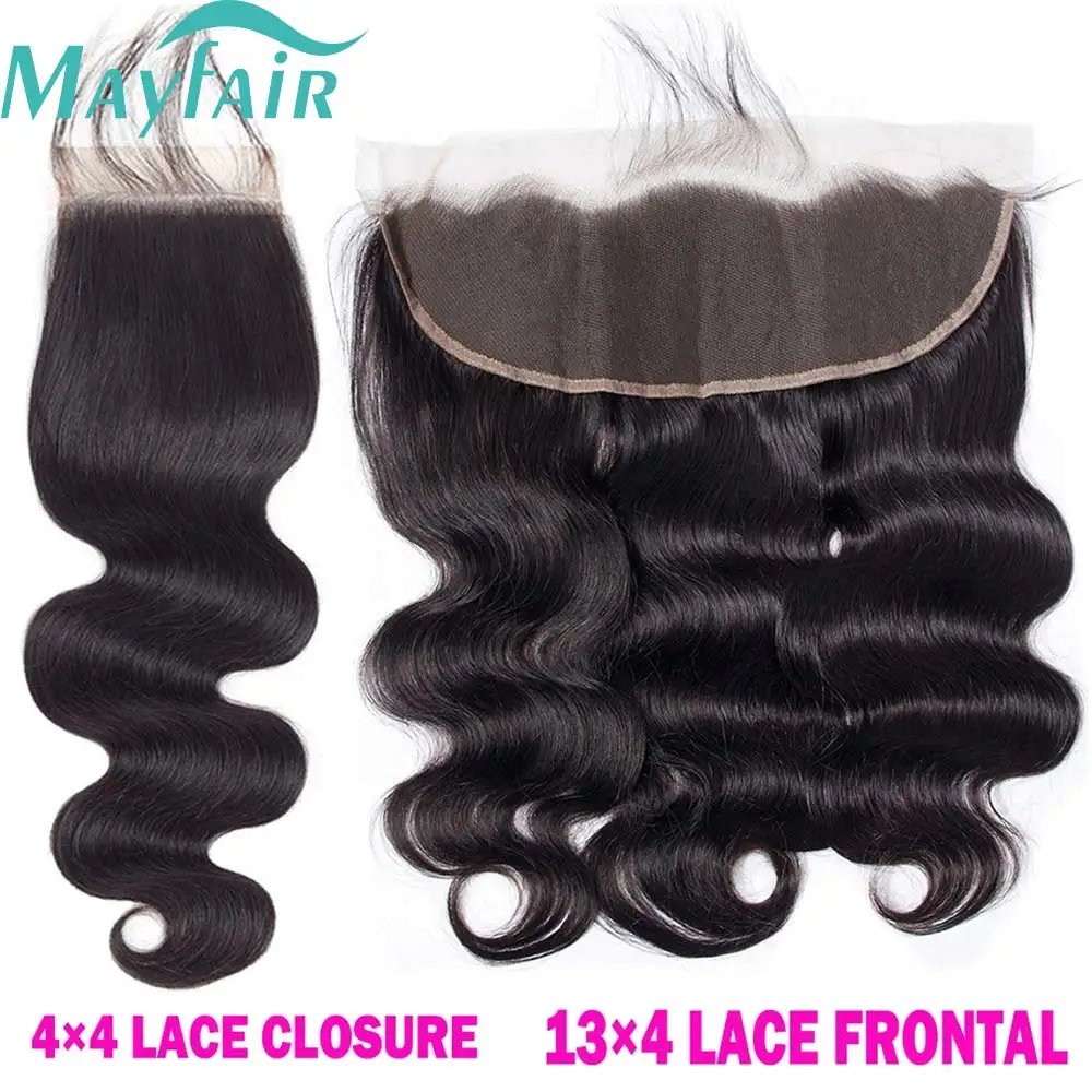 12A Lace HD Transparent Frontal 13x4 Water Wave 4X4 Closure Human Hair Brazilian Loose Closure Deep Water Kinky Curly Straight