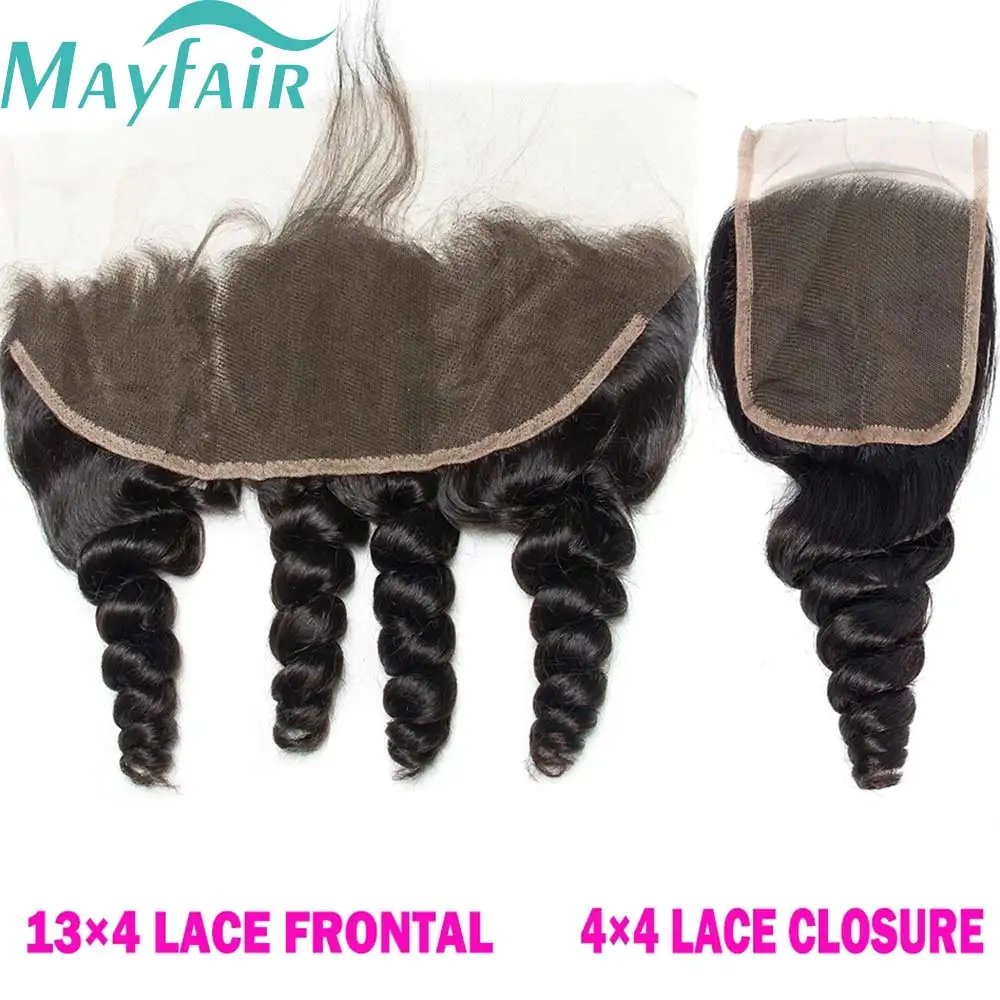 12A Lace HD Transparent Frontal 13x4 Water Wave 4X4 Closure Human Hair Brazilian Loose Closure Deep Water Kinky Curly Straight
