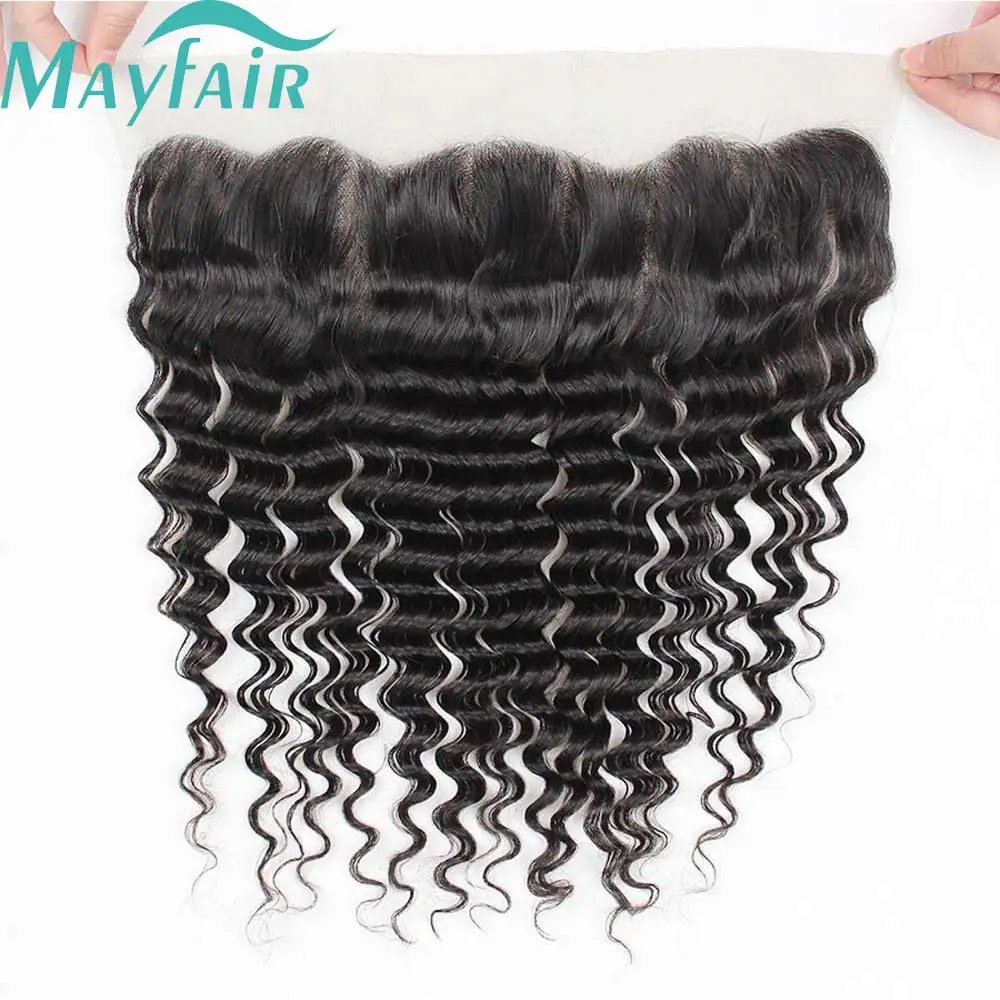 12A Lace HD Transparent Frontal 13x4 Water Wave 4X4 Closure Human Hair Brazilian Loose Closure Deep Water Kinky Curly Straight