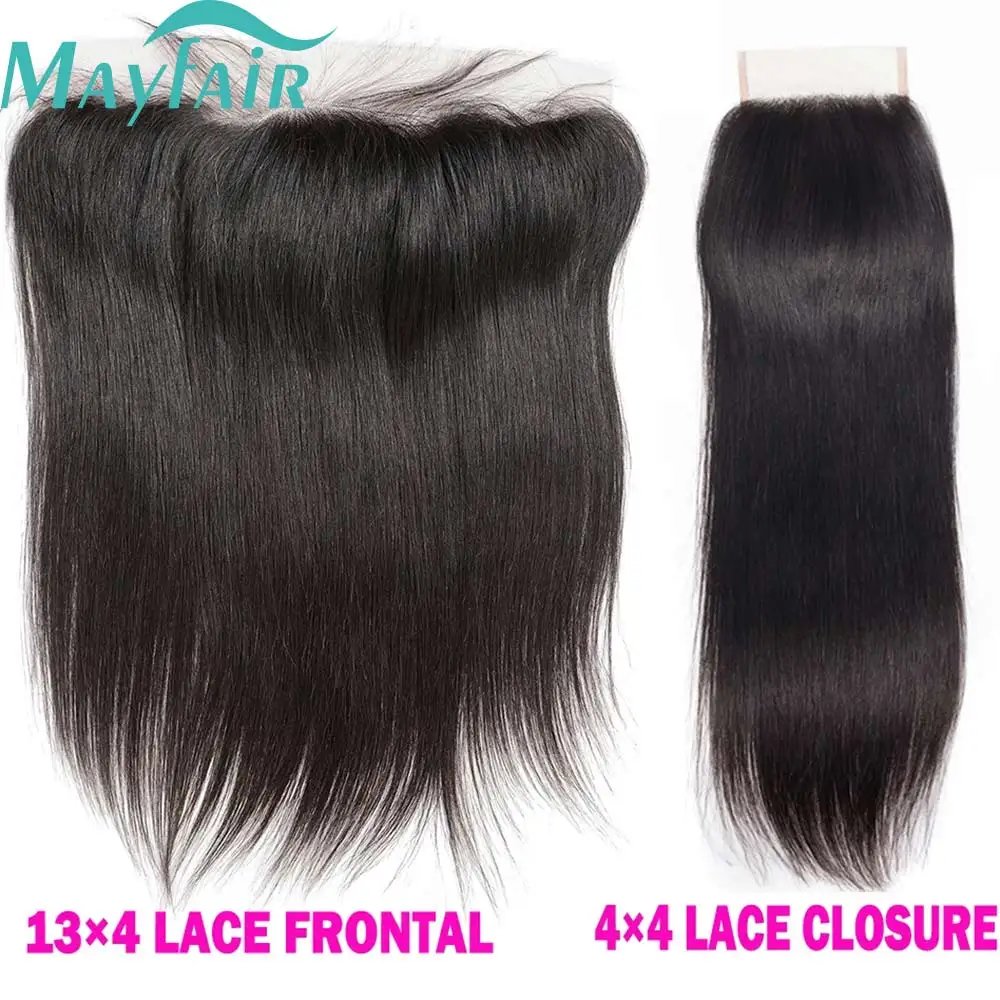 12A Lace HD Transparent Frontal 13x4 Water Wave 4X4 Closure Human Hair Brazilian Loose Closure Deep Water Kinky Curly Straight