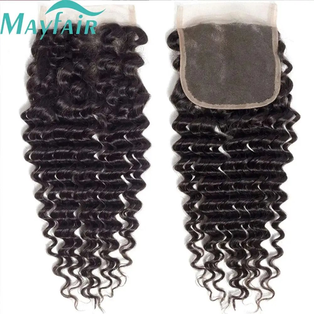 12A Lace HD Transparent Frontal 13x4 Water Wave 4X4 Closure Human Hair Brazilian Loose Closure Deep Water Kinky Curly Straight