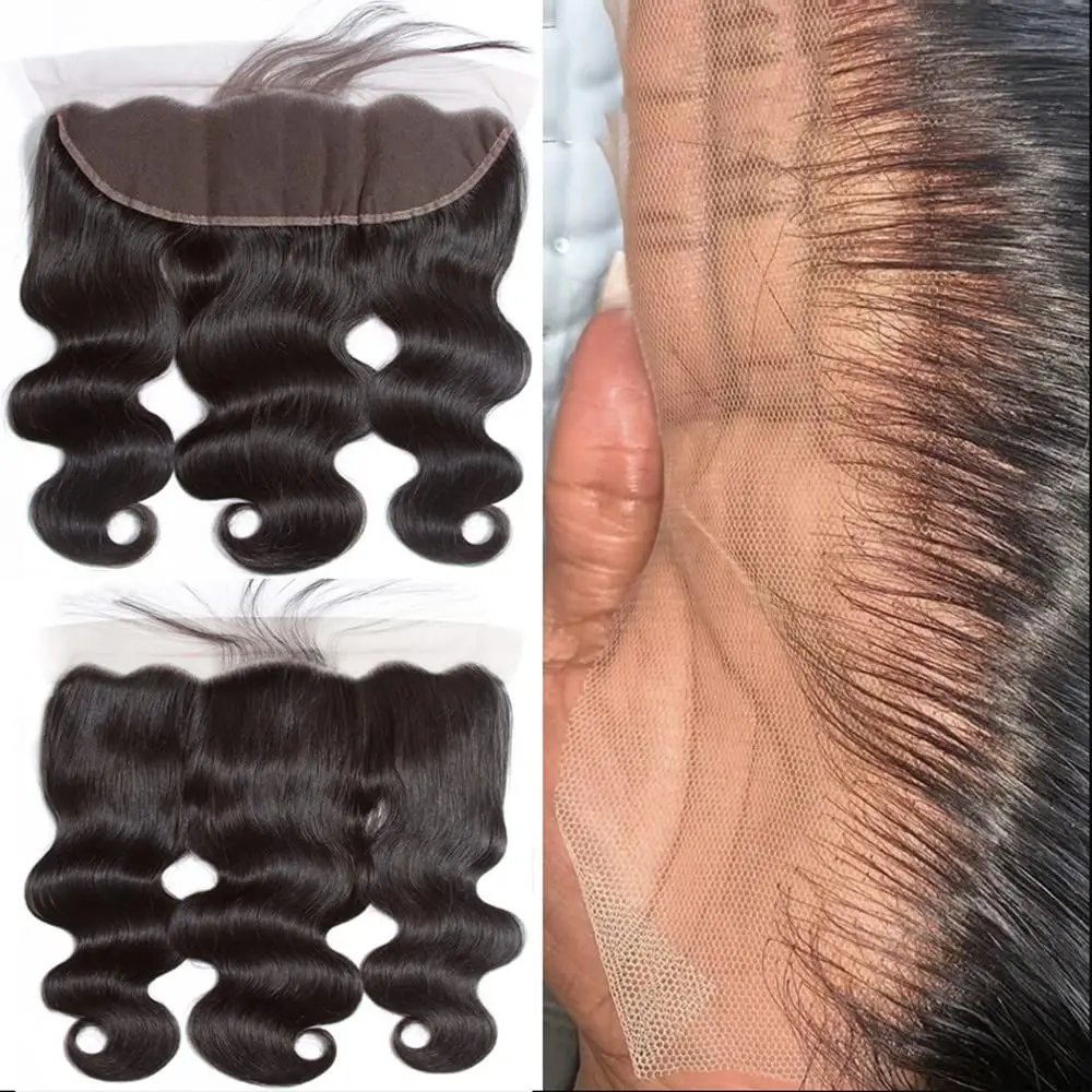 12A Lace HD Transparent Frontal 13x4 Water Wave 4X4 Closure Human Hair Brazilian Loose Closure Deep Water Kinky Curly Straight