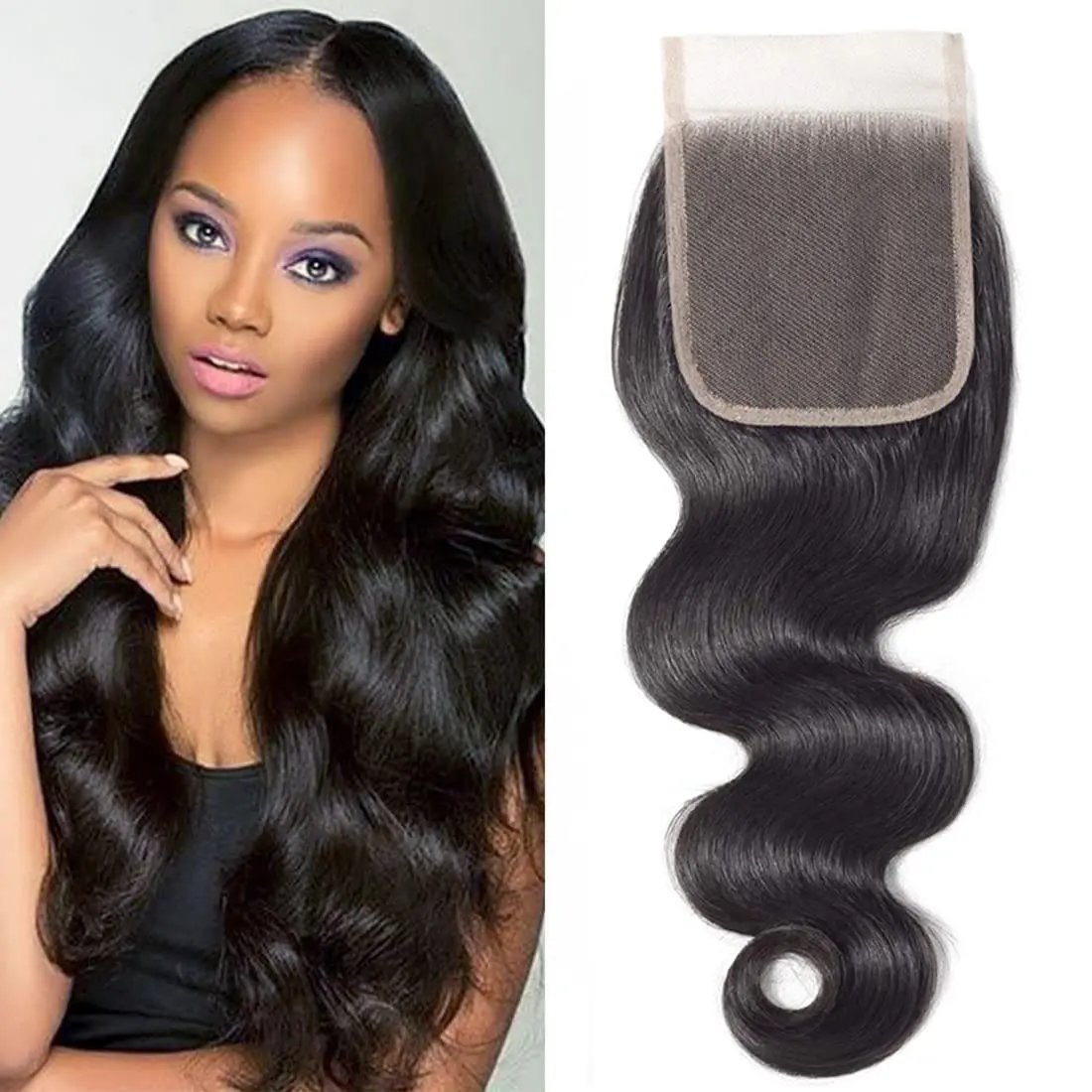 Body Wave 4x4 Lace Closure Swiss Transparent Lace Invisiblle Lace Closure Unprocessed Brazilian Human Hair Pre Plucked Hairline