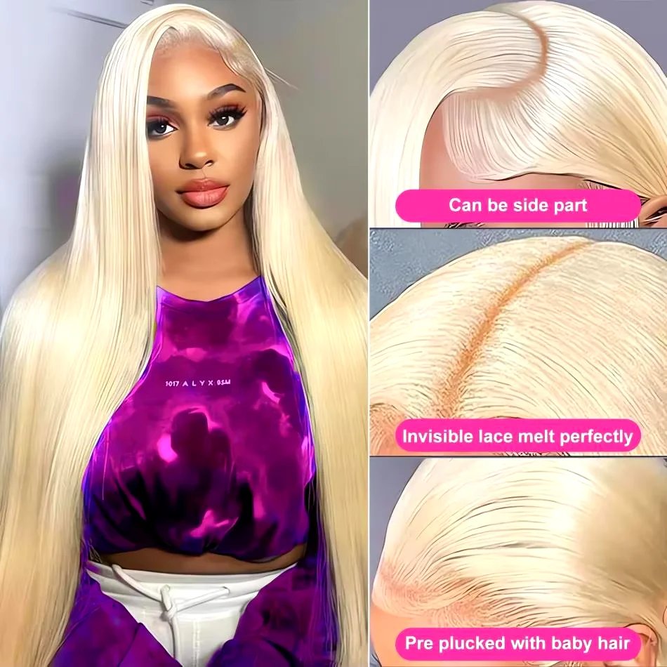 Blonde 613 Hd Lace Frontal Wig 13x6 13x4 Transparent Hd Lace Front Wig 30 Inch Brazilian Bone Straight Colored Human Hair Wigs