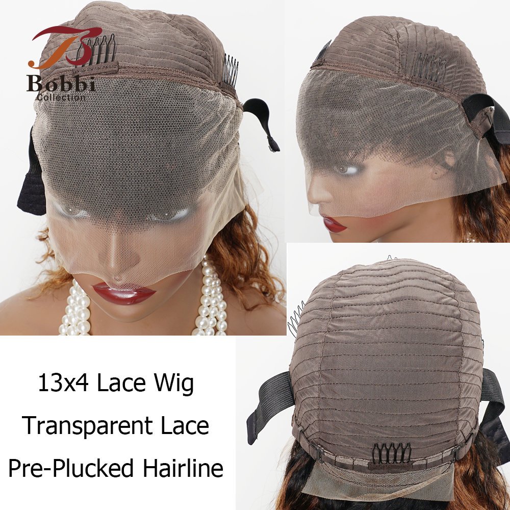 13x4 Lace Front Wig Jerry Curly Human Hair Wigs For Women Ombre 1B 30 Ginger Brown Pre plucked Transparent Lace Closure Bobbi