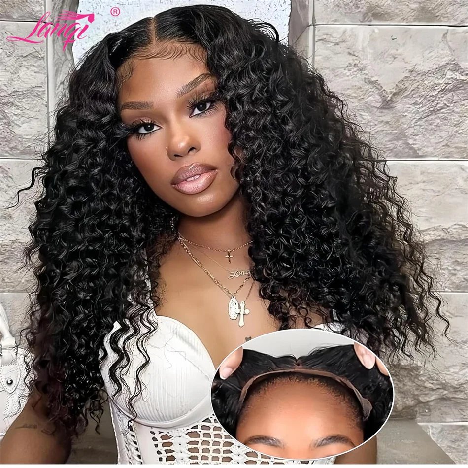 250% Curly Wigs Human Hair Lace Frontal Wig Deep Wave Human Hair Wigs Brazilian Remy 13x4 Water Wave Lace Front Human Hair Wig