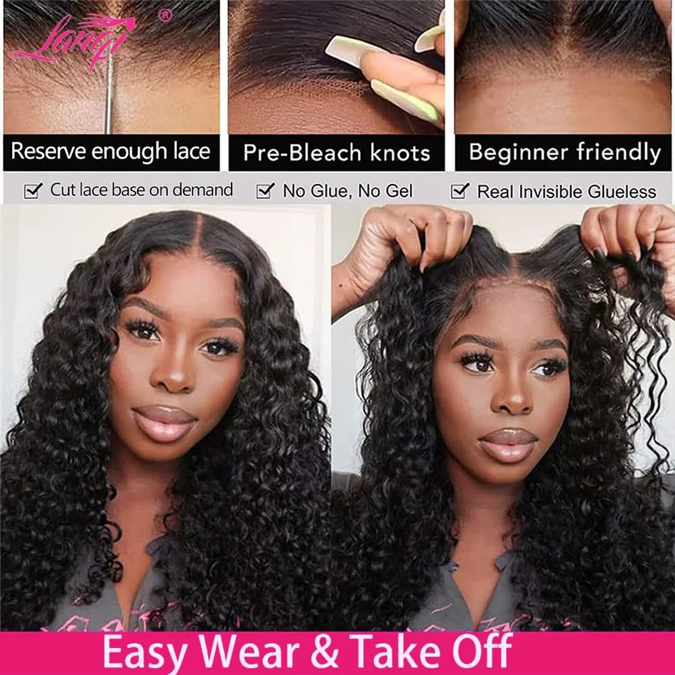 250% Curly Wigs Human Hair Lace Frontal Wig Deep Wave Human Hair Wigs Brazilian Remy 13x4 Water Wave Lace Front Human Hair Wig
