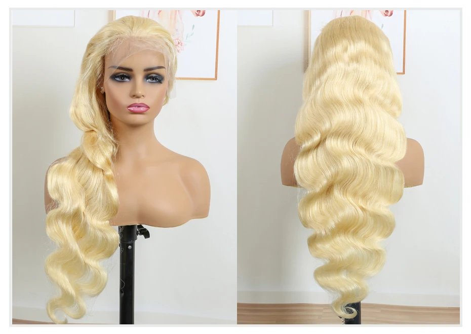 13x4 13x6 360 HD Transparent 613 Lace Frontal Wig Honey Blonde Color Brazilian Raw Body Wave Lace Front Human Hair Wig for Women