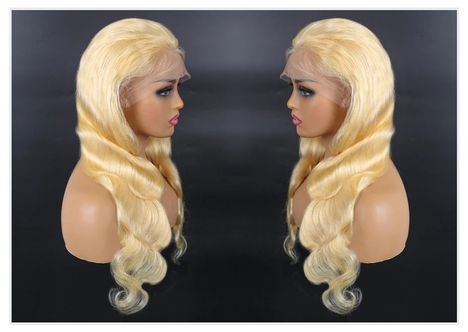 13x4 13x6 360 HD Transparent 613 Lace Frontal Wig Honey Blonde Color Brazilian Raw Body Wave Lace Front Human Hair Wig for Women