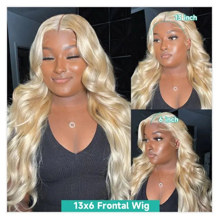 13x4 13x6 360 HD Transparent 613 Lace Frontal Wig Honey Blonde Color Brazilian Raw Body Wave Lace Front Human Hair Wig for Women