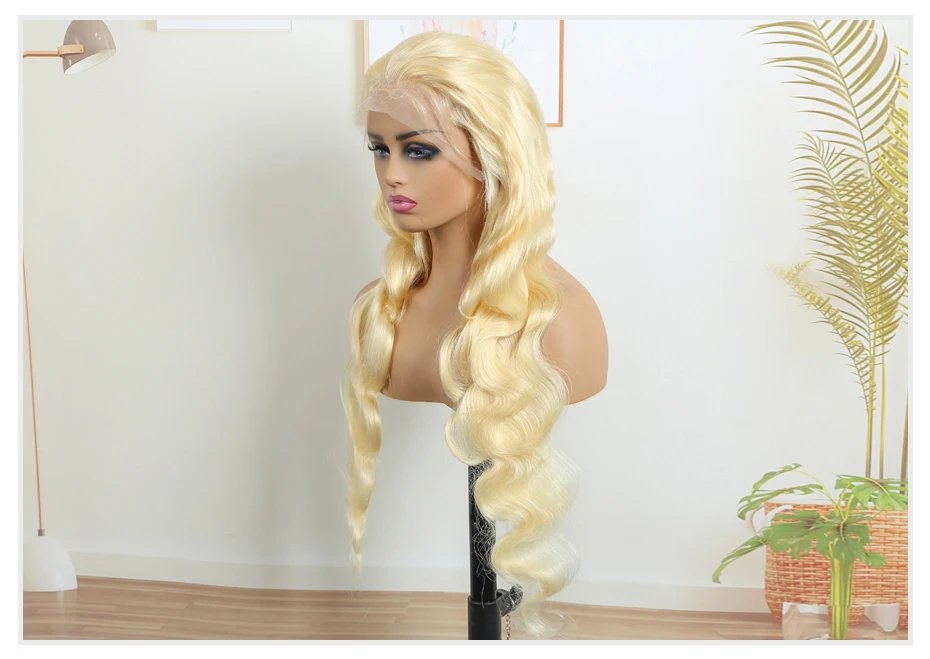 13x4 13x6 360 HD Transparent 613 Lace Frontal Wig Honey Blonde Color Brazilian Raw Body Wave Lace Front Human Hair Wig for Women
