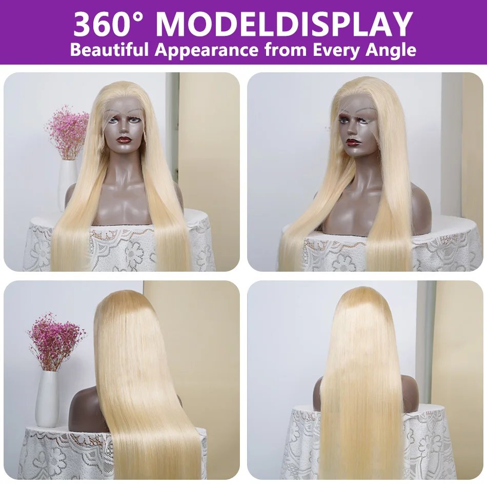 30 40 Inch 613 Honey Blonde 13x4 Lace Front Human Hair Wigs Brazilia Straight 250 Density 13x6 HD Transparent Frontal Wig Women