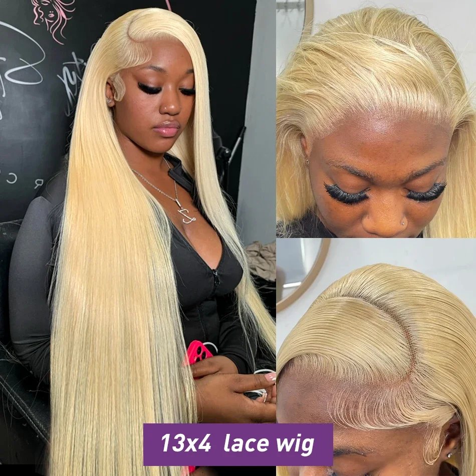 30 40 Inch 613 Honey Blonde 13x4 Lace Front Human Hair Wigs Brazilia Straight 250 Density 13x6 HD Transparent Frontal Wig Women