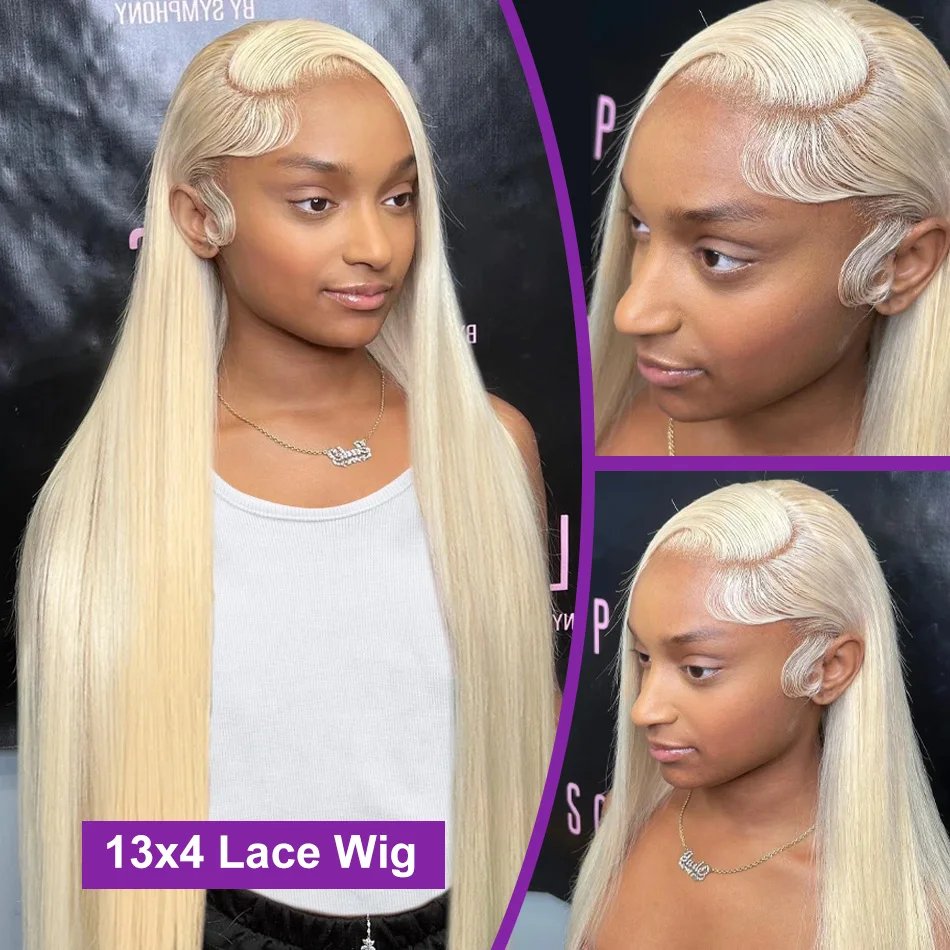 30 40 Inch 613 Honey Blonde 13x4 Lace Front Human Hair Wigs Brazilia Straight 250 Density 13x6 HD Transparent Frontal Wig Women