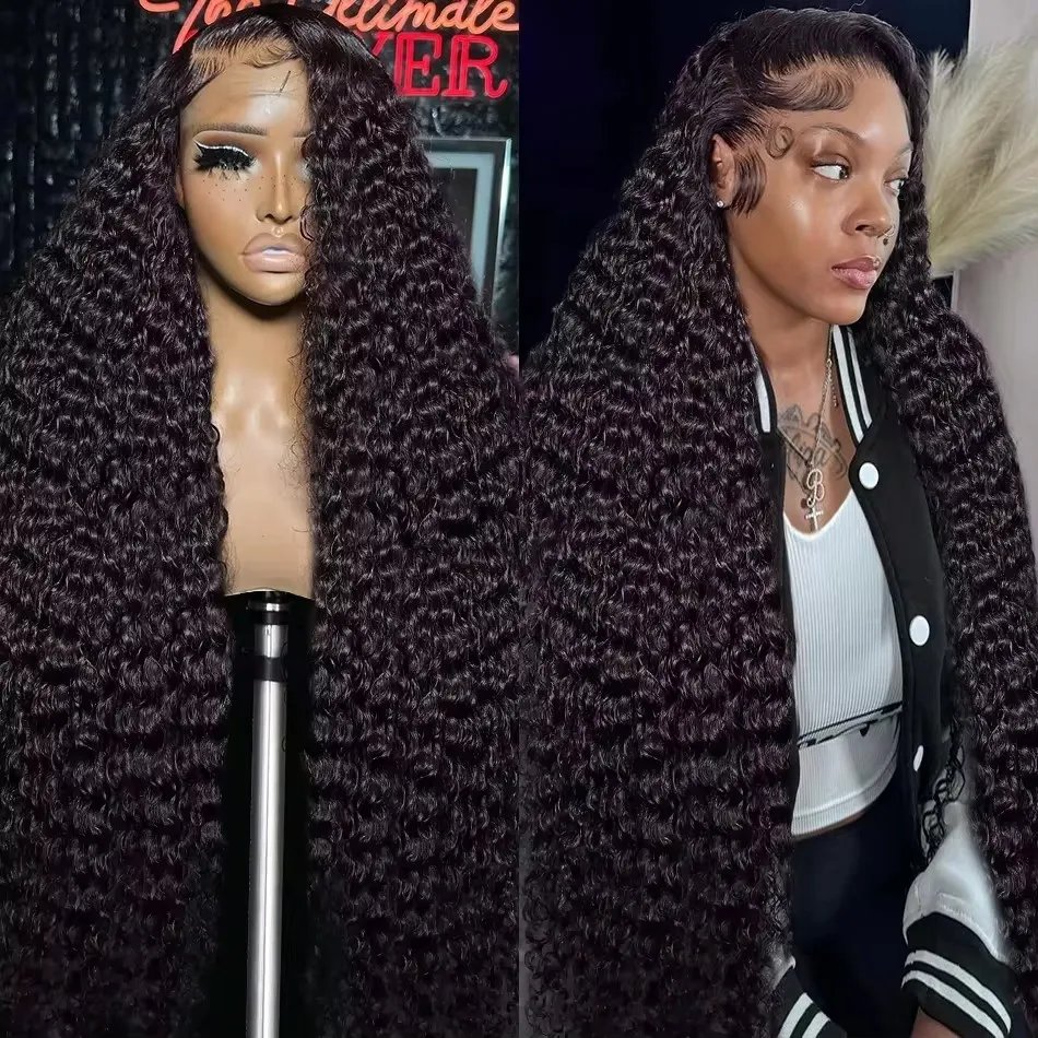 Rosabeauty 250% Curly Water Wave 13x6 Lace Front Human Hair Wig 30 Inches Loose Deep Wave Lace Frontal Wig 5x5 Lace Closure Wig