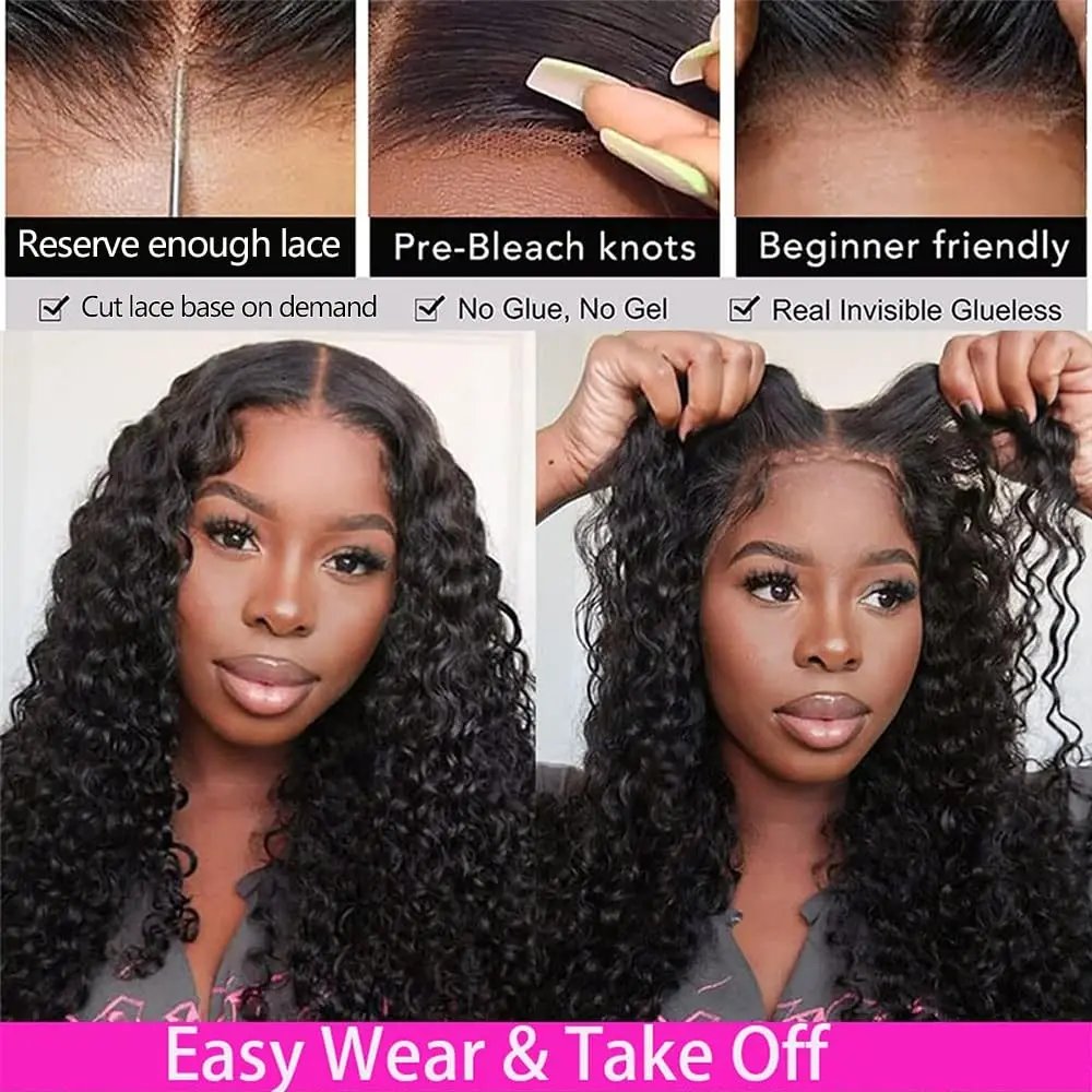 Glueless 5x5 Ready to Wear Deep Wave HD Lace Clousure Wig Human Hair Pre Plucked 6x4 Curly Brazilian Transparent Lace Front Wigs Glueless 5x5 Ready to Wear Deep Wave HD Lace Clousure Wig Human Hair Pre Plucked 6x4 Curly Brazilian Transparent Lace Front Wigs