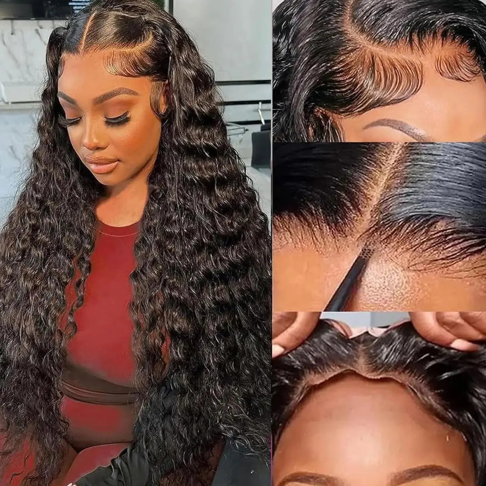 Glueless 5x5 Ready to Wear Deep Wave HD Lace Clousure Wig Human Hair Pre Plucked 6x4 Curly Brazilian Transparent Lace Front Wigs Glueless 5x5 Ready to Wear Deep Wave HD Lace Clousure Wig Human Hair Pre Plucked 6x4 Curly Brazilian Transparent Lace Front Wigs